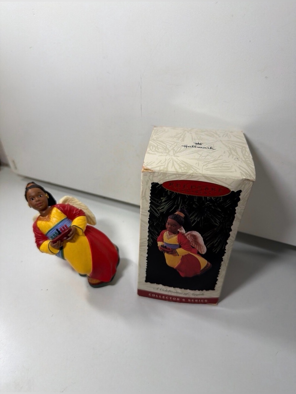 Hallmark Angel Figurine in Red, Yellow & White